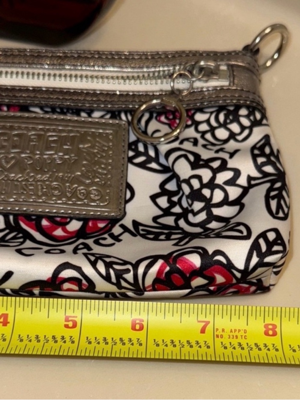 Coach Poppy Floral Graffiti Wristlet, - Picture 6 of 12